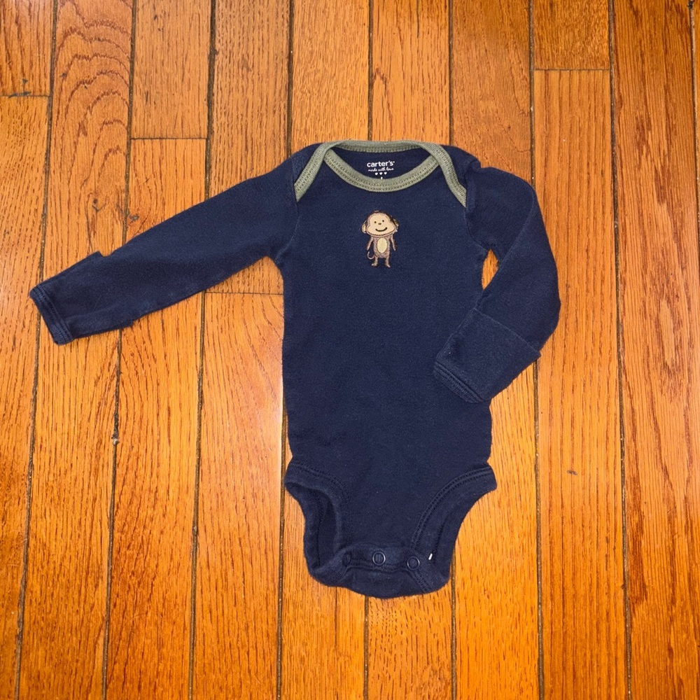 Carter's Dark Blue Bodysuit with Bear Design